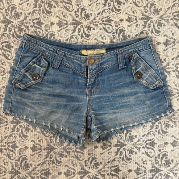 boho denim mini shorts - Picture 1 of 5